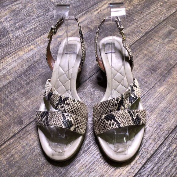 Cole Haan Shoes - Cole Haan Snakeskin Ankle Wrap Wedge Sandal Size 7